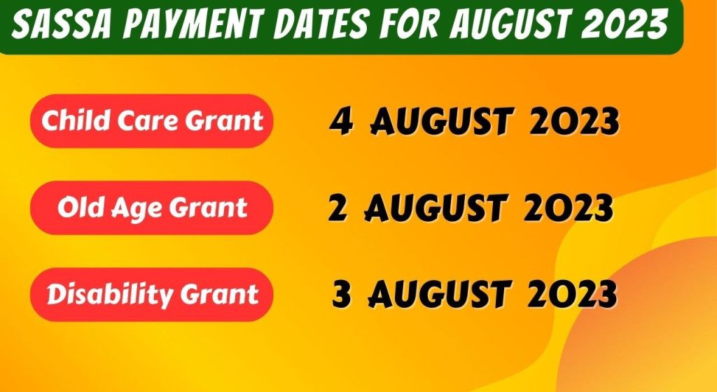 SASSA Payments for August 2023