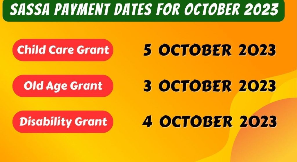 SASSA Payments for October 2023
