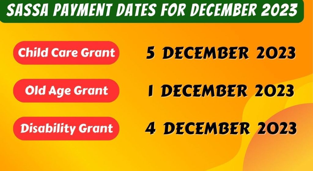 SASSA Payments for December 2023