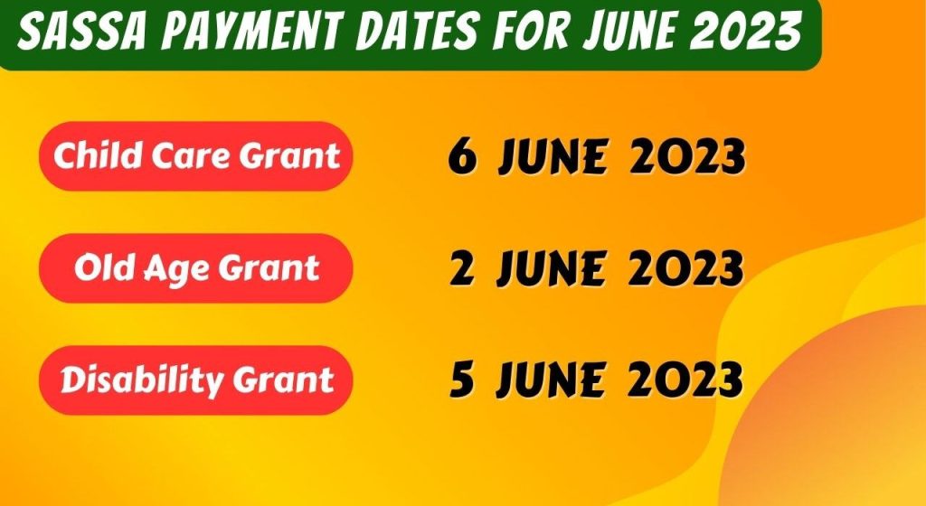 SASSA Payment Dates - June 2023